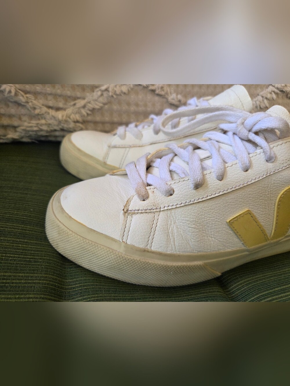 VEJA CAMPO LEATHER WHITE SUN PEACH SNEAKERS - Picture 3 of 9